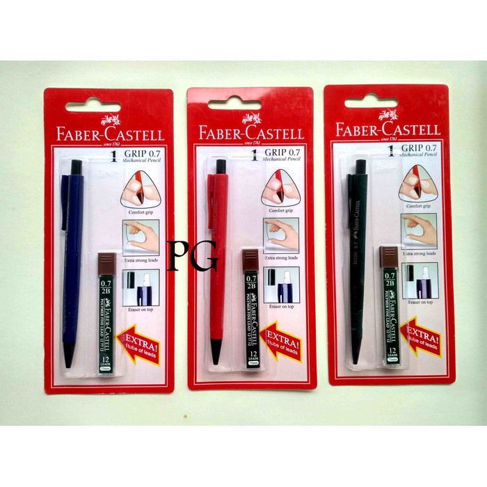 

Faber Castell Grip 0.7 Mechanic Pencil dan Refill Leads 2B Pensil Mekanik 0,7 BONUS Isi Ulang