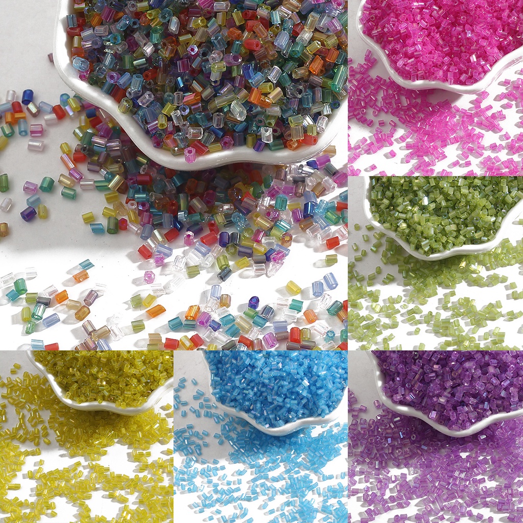 700 Pcs 2Mm Multicolor Tabung Kaca Bunga Manik-manik Longgar Austria Crystal Faceted Beads Spacer Manik-manik untuk Membuat Perhiasan Aksesoris DIY