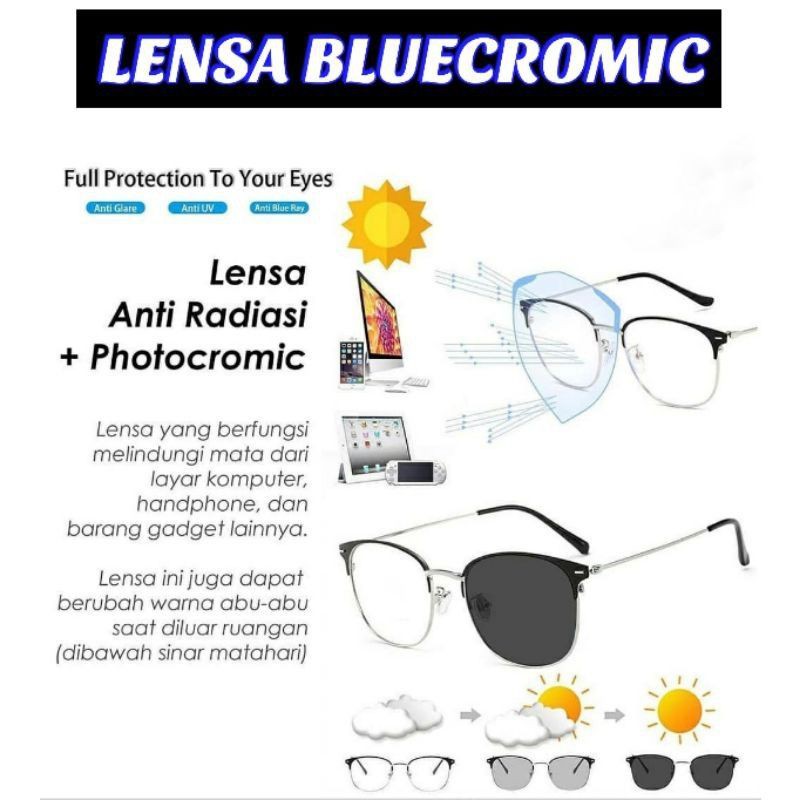 Kacamata Komputer Photochromic HP Wanita Pria Lentur