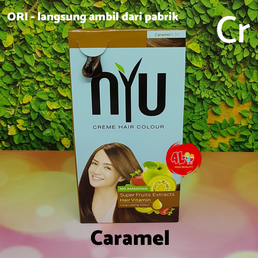 Cr Pewarna Cat Rambut NYU  Creme Hair Colour Warna  Caramel  