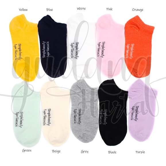 Kaos Kaki Pendek Wanita Simple Beauty Sock Unik Polos GH 103197