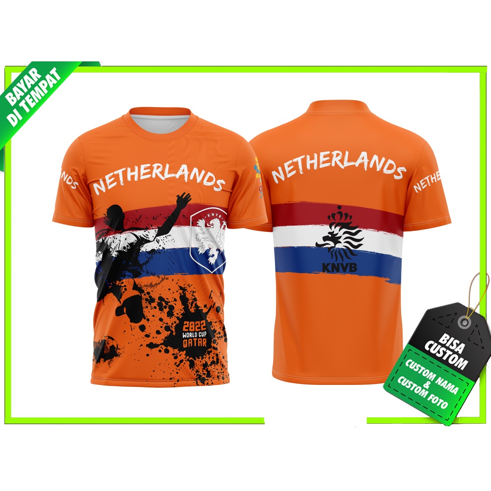 Jersey PIala Dunia Qatar 2022 Netherlands FullPrint