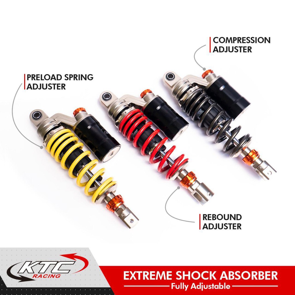 Shock Matic Tabung Shockbreaker KTC Racing Extrem Matic Original Singel Shock Mio Beat Vario125 Click125 300mm 325mm FOURSIX_46