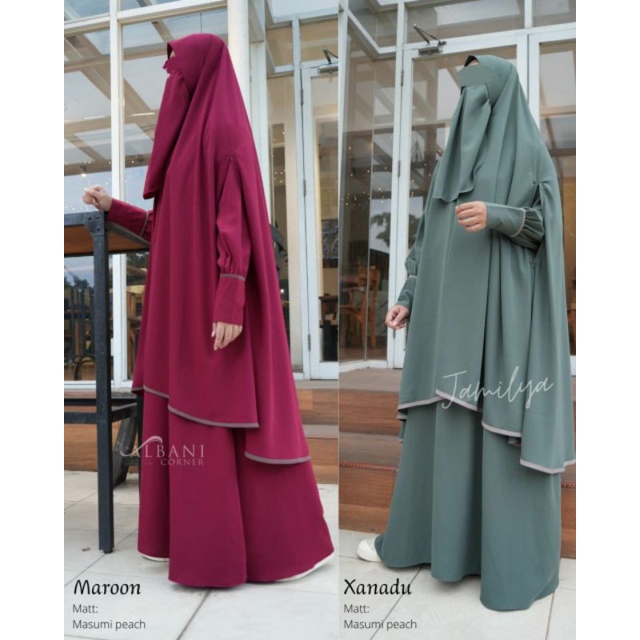 (BISA COD) JAMILYA SET GAMIS SET SYAR'I BY ALBANI CORNER (SUDAH 1 SET DENGAN KHIMAR)