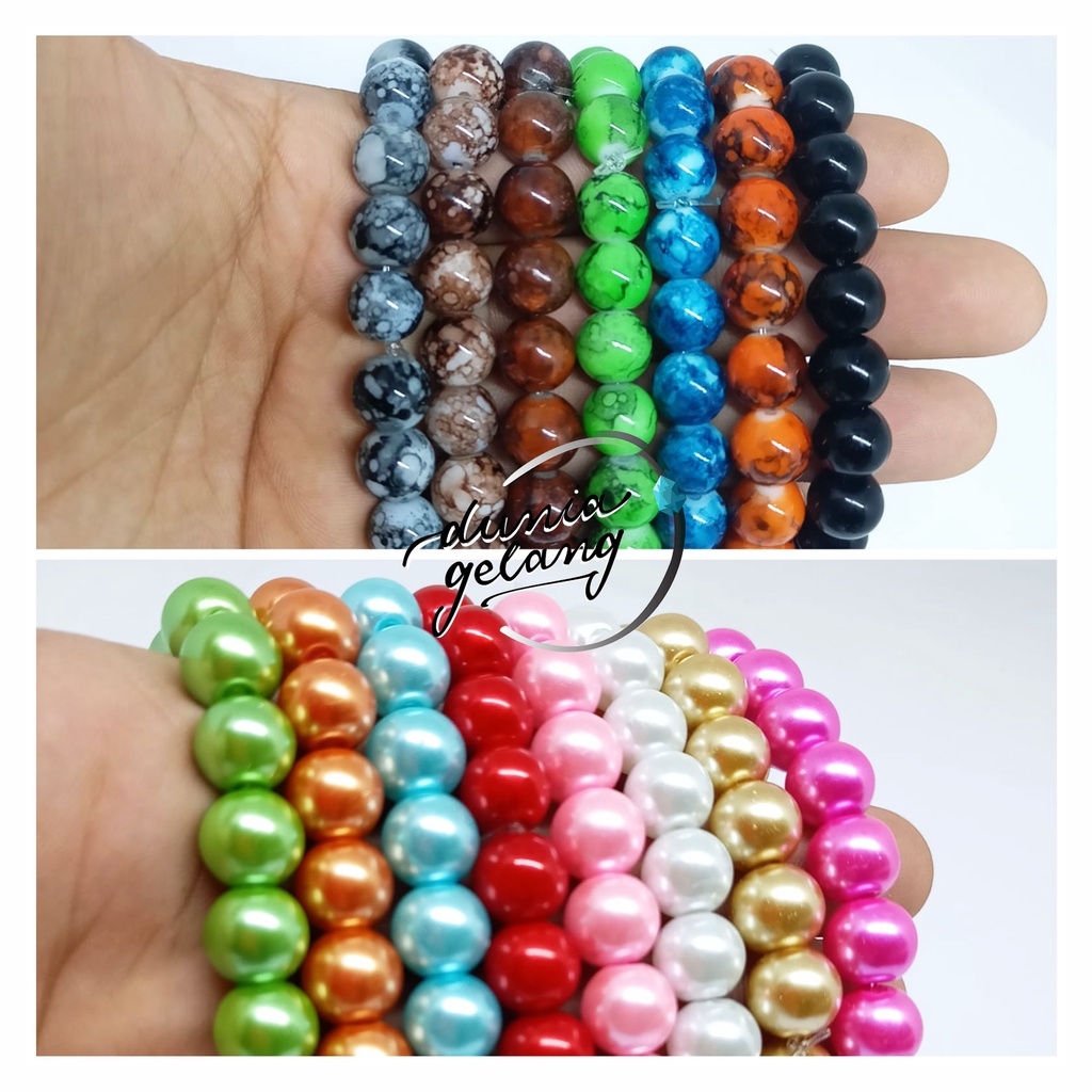 GELANG BATU WARNA GIOK GIMITRI LOKAI PRIA WANITA COWOK CEWEK COUPLE TALI KARET / DUNIAGELANG.ID GL