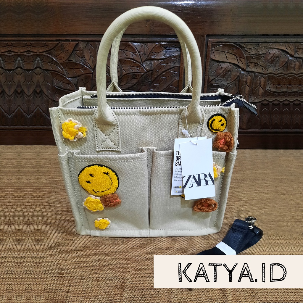 Zara tote bag Smiley ZR ZRA