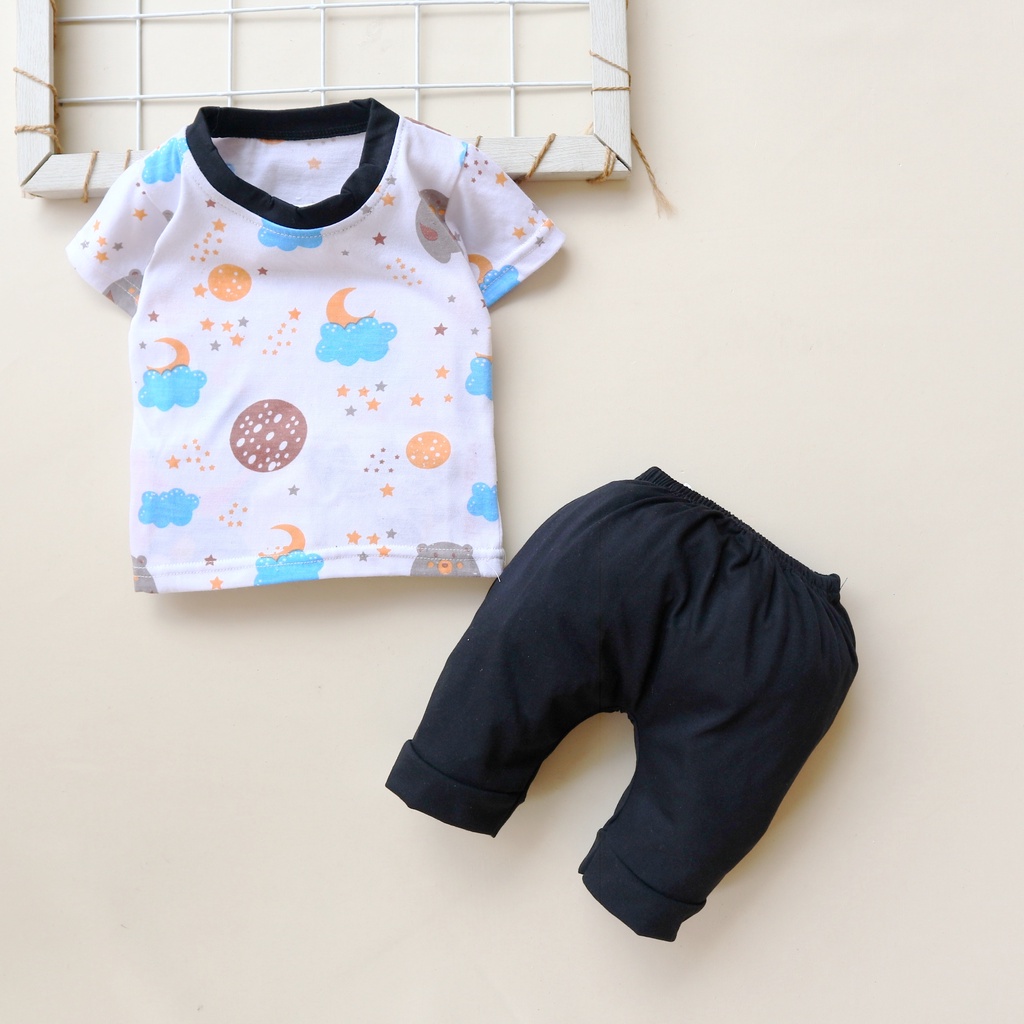 Nuna Store baju anak laki laki Motif Patern / Setelan Baju Bayi Anak Bayi Laki-Laki  / Anak Bayi Cewek Usia 0 Bulan - 12 Bulan Baju Setelan Anak