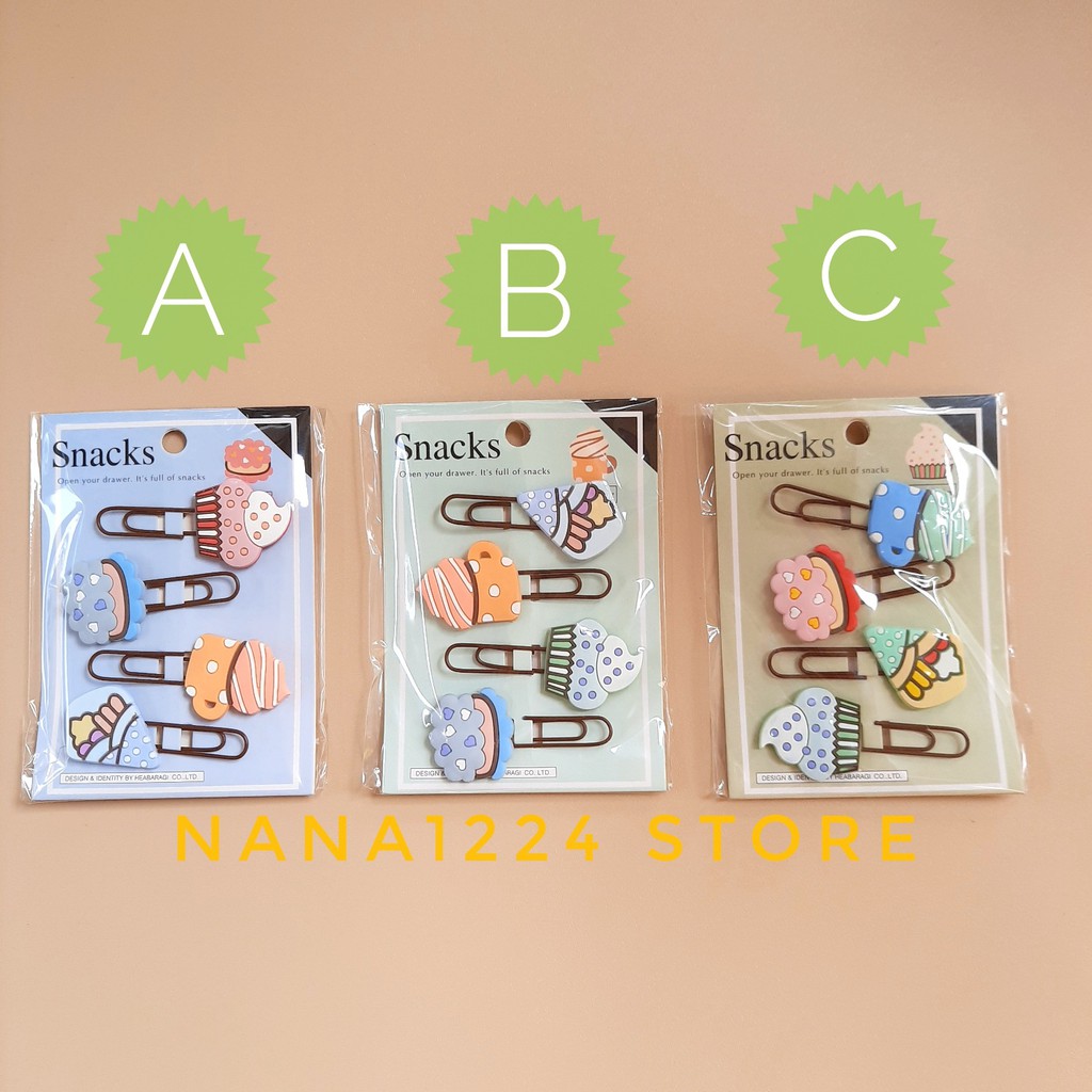 

BOOKMARK PAPER CLIP PENJEPIT KERTAS ICE CREAM STATIONERY CUTE LUCU