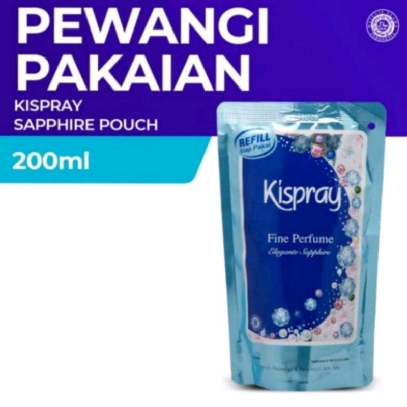 Kispray Sapphire Fine Perfume Pelembut Pakaian Refill Pouch 200 ml