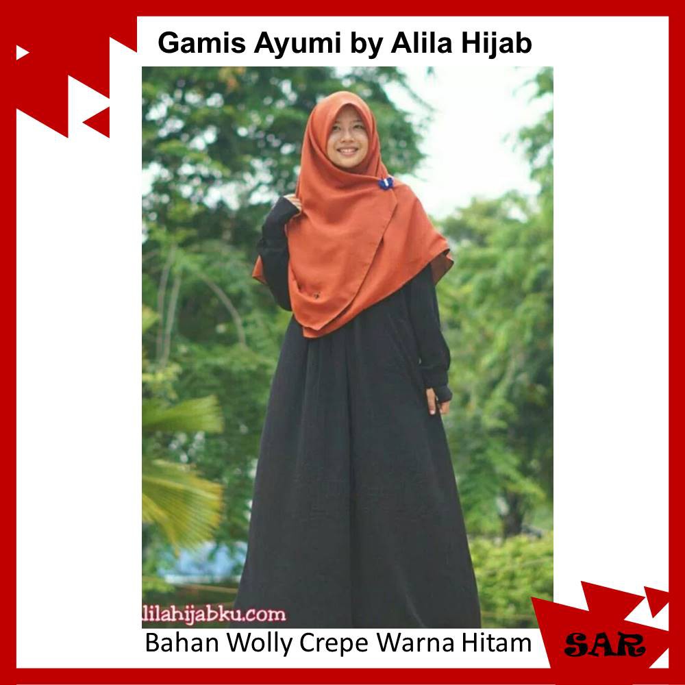 Gamis Ayumi Polos Syari Busuifriendly Wudhufriendly Bahan Wolly Crepe by Alila Hijab