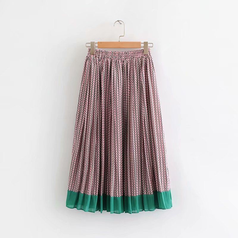 [baju wanita korea]  Rok Panjang Midi Skirt Plisket Wanita Korea Import