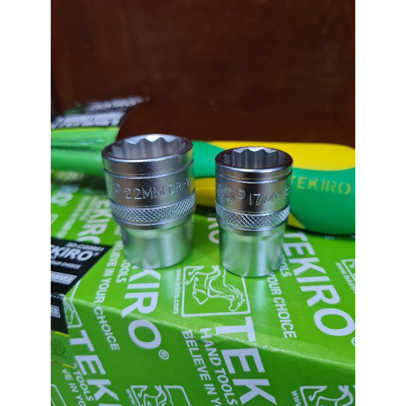 paket gagang rachet tekiro 1/2 inch mata sock 22mm 17mm 12pt