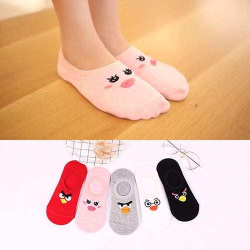 kaus kaki Wanita Tidak Terlihat pola lucu socks kaos kaki (Warna dan Model Random) D1232