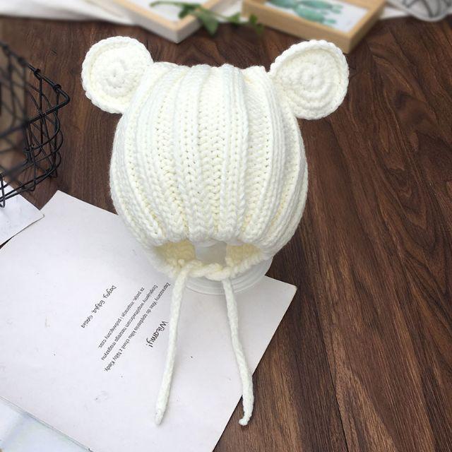 TP6-RAJUT MOUSE Topi Anak Bayi Unisex-Putih