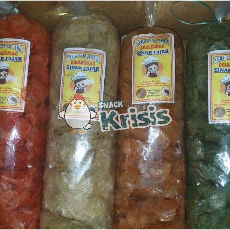 

Keripik kaca asli bandung 250 gram original, balado, kencur dan lombok ijo