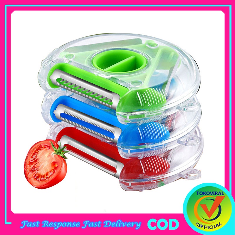 Pengupas Buah 3 In 1 / Parutan Pengupas Buah Sayur / Serutan  Buah / Peeler Alat Kupas Buah / Peralatan Dapur / TM-19