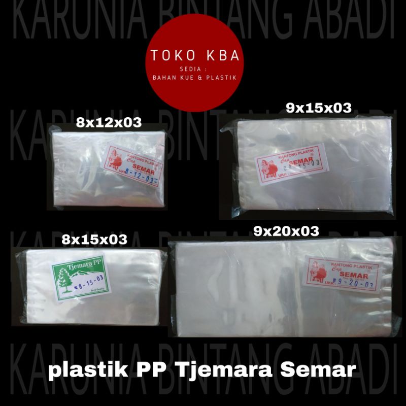 Kantong plastik PP Tjemara Semar 8x12, 8x15, 9x15, 9x20