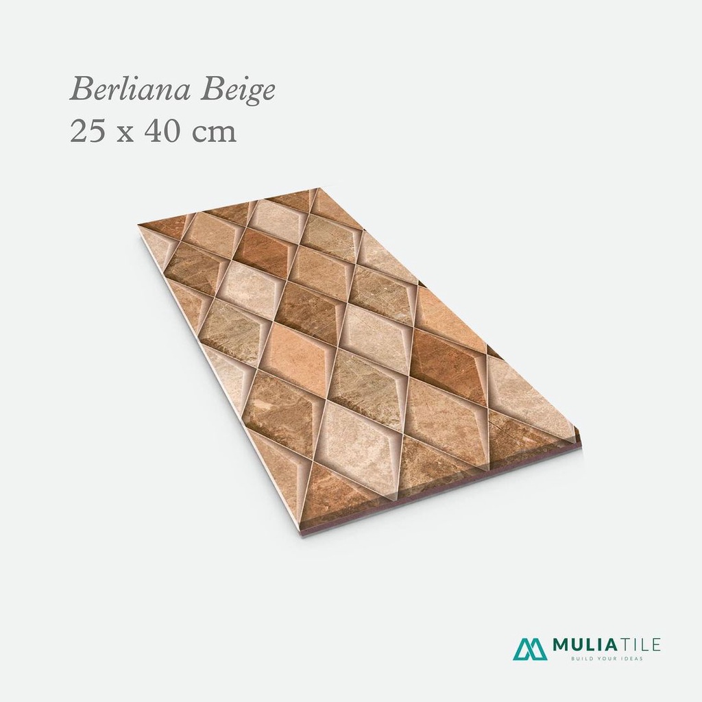 KERAMIK DINDING 25X40 BERLIANA BEIGE GLOSSY - MULIA TILE