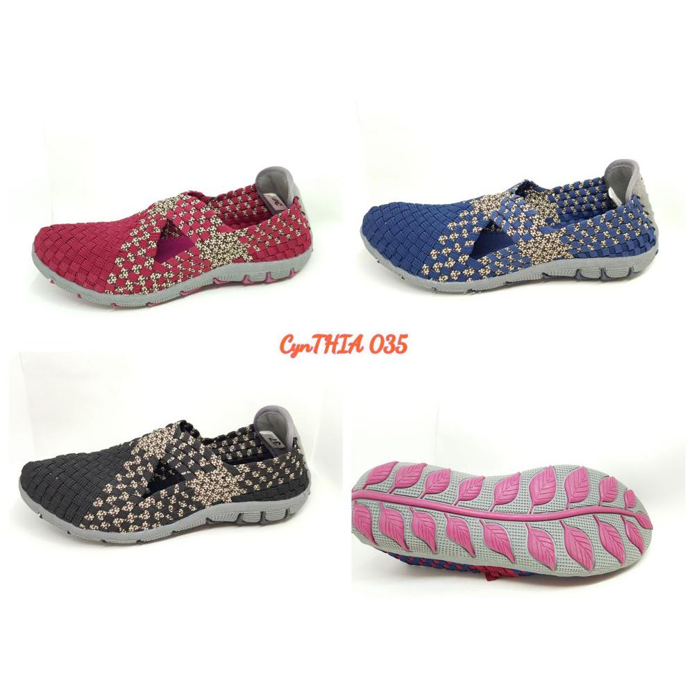Unik CYNTHIA SEPATU RAJUT   SEPATU ANYAM   CYNTHIA FLAT 035 ORI Berkualitas