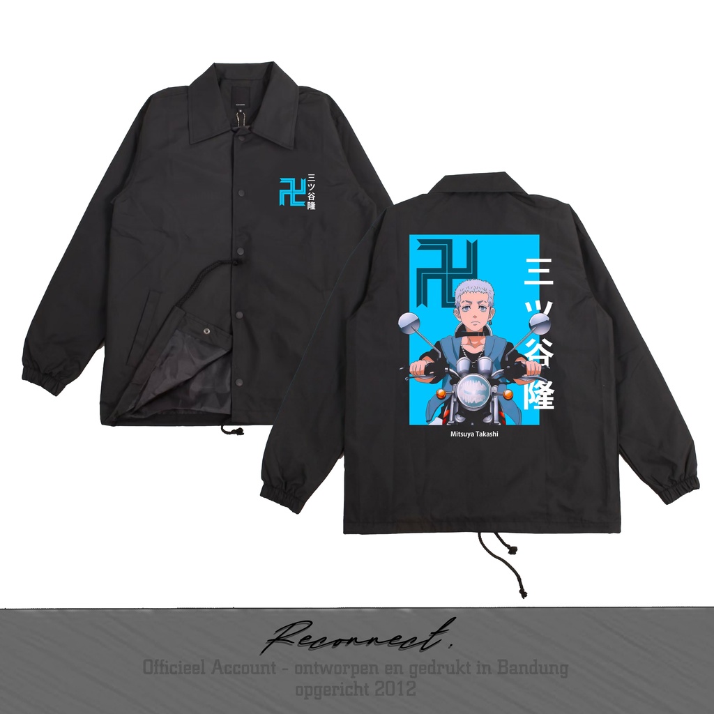 Reconnect Coach Jacket Tokyo Revengers Geng Tokyo Manji Mitsuya Takashi - Unisex