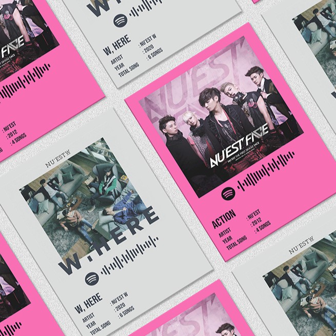 Kpop Spotify Poster A5 - NU'EST &amp; NU'EST W