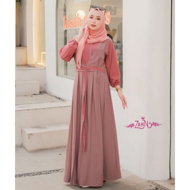 GAMIS DRESS LAURA ITY CREPE ORI ZAHIN CANTIK-3