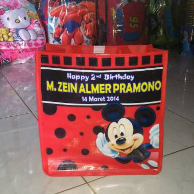 Tas Ultah Custom TENTENG VINIL SPONBUN custom design desain by request (min order 24pcs)-5