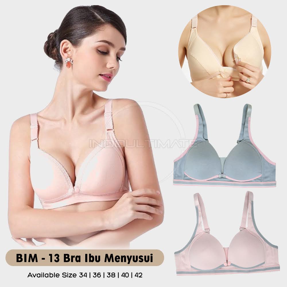 Bra Menyusui Tanpa Kawat Bra Menyusui Kancing Depan BH Menyusui Bayi Pakaian Dalam Wanita Cewek Perempuan Nursing Bra Maternity Bra BIM-13