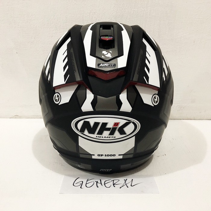 Excelent Helm NHK GP1000 GP 1000 Motif Million Black Silver Doff Hitam Dop