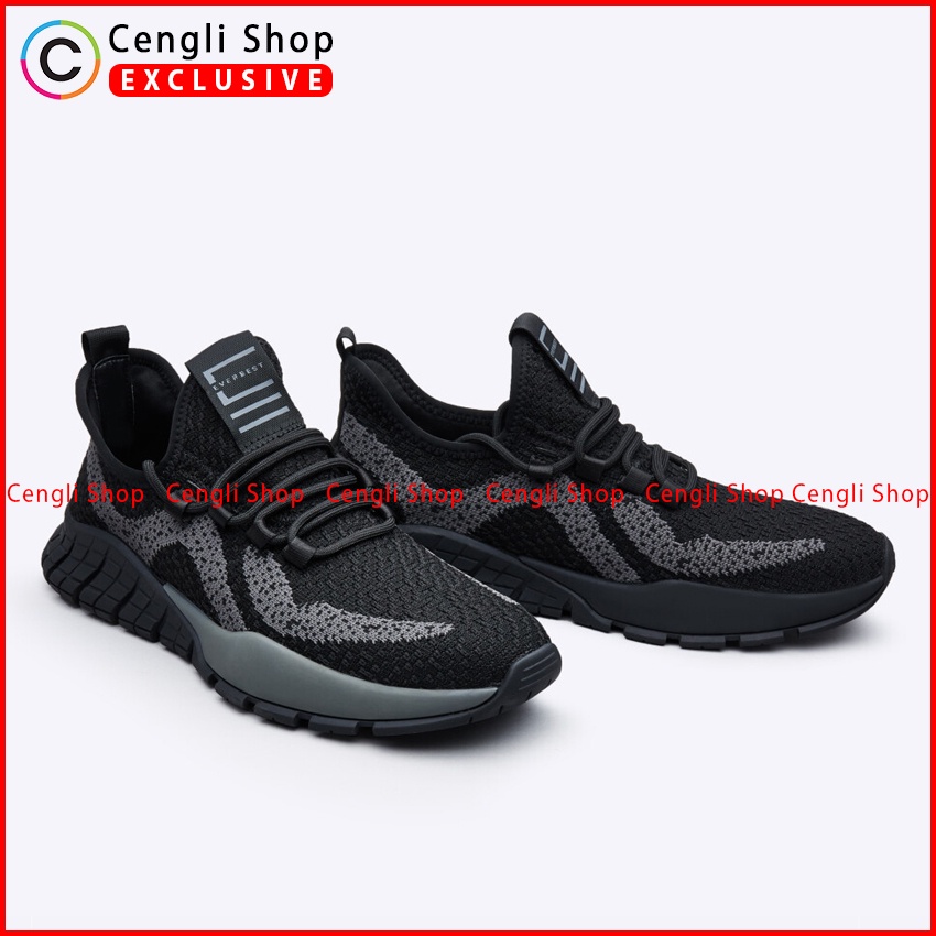 SEPATU SNEAKER EVERBEST PRIA ORIGINAL CASUAL KETS BRANDED HITAM EM36