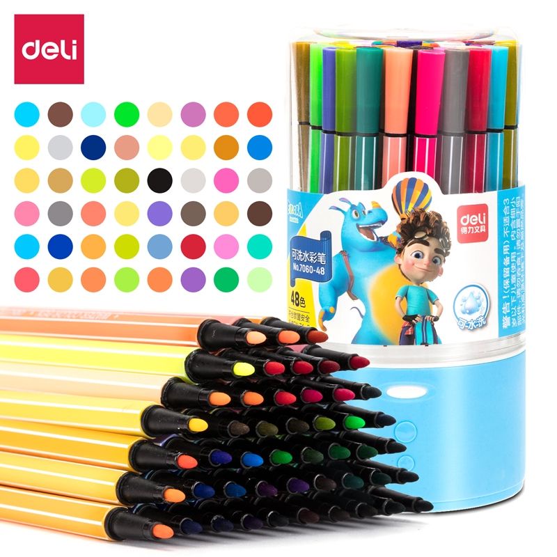 

deli Hexagonal Watercolor Marker Pen Spidol Warna