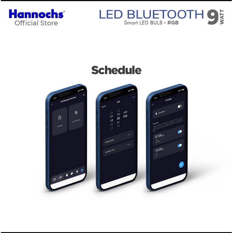 Hannochs smart bulb led bluetooth 9watt RGB