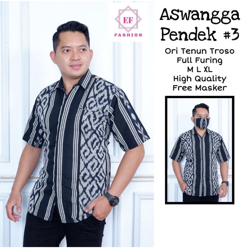 Kemeja Pria Tenun Troso//Aswangga Ld 90