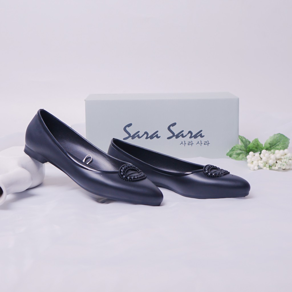 Sara Sara Permata flat shoes jelly sepatu jelly wanita trendy sepatu kerja