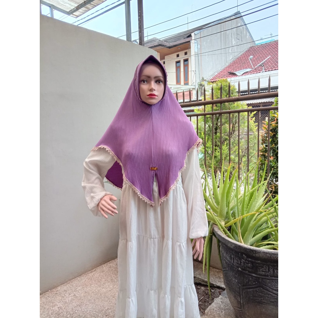 JILBAB FELISHA - PLISKET RENDA KECIL (M) - HIJAB DOI ORI