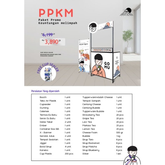 

Paket PPKM Gomu Cheesetea an Rini Bandung (booth)