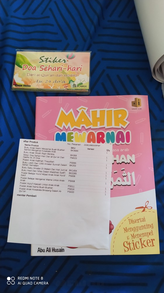 Buku Anak Mahir Mewarnai Buah Buahan Sambil Mengenal Kosakata Arab
