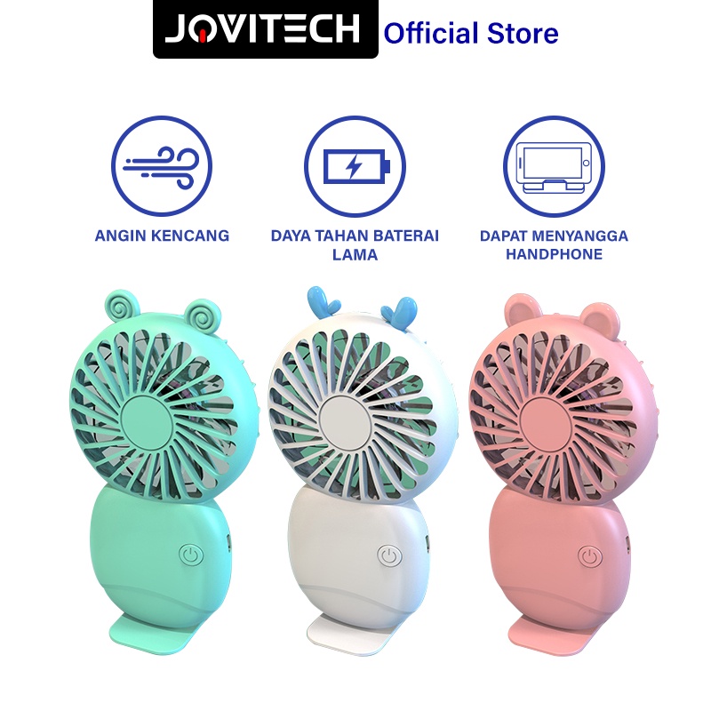 【COD】Jovitech Kipas Mini Angin Portable USB Fan 3-Speed Adjustable Handheld untuk Ruang Kantor Perjalanan Rumah Tangga