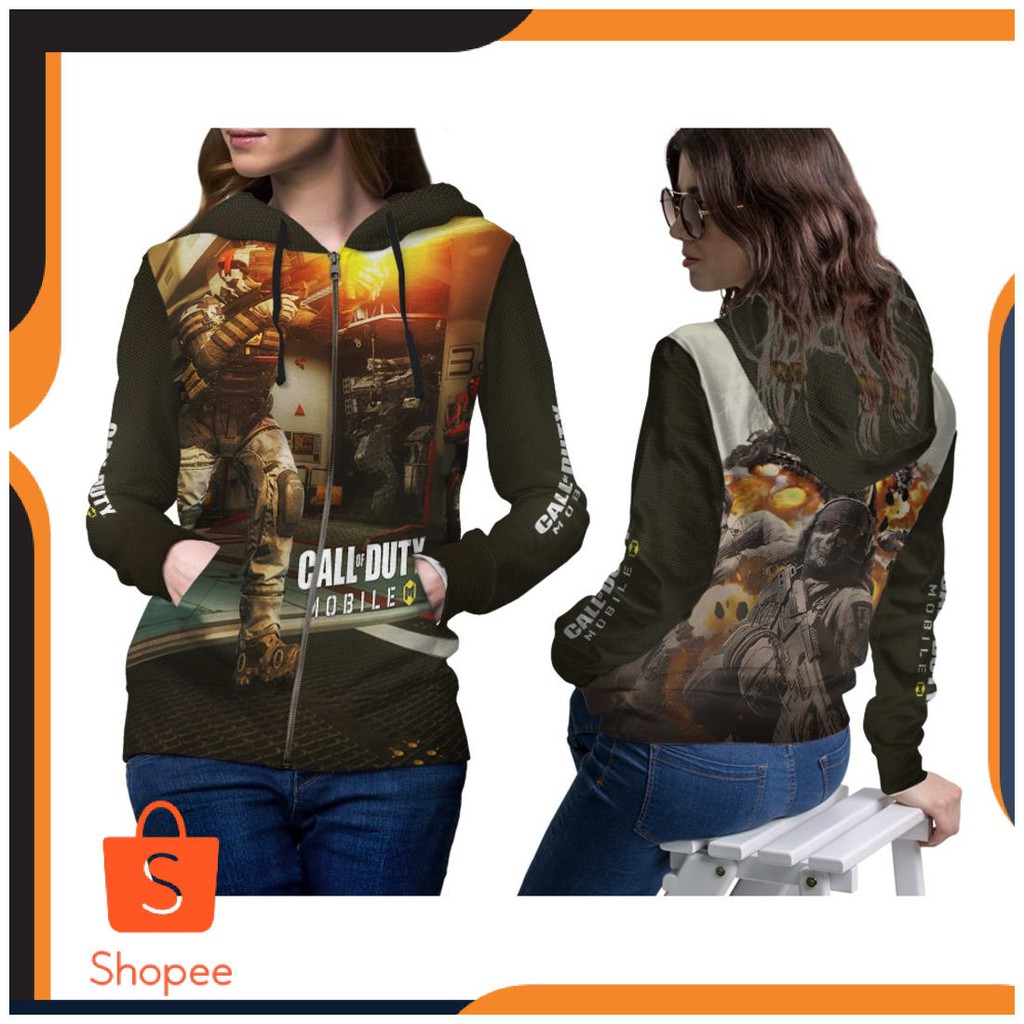 BEST SELLER - Jaket Hoodie Zipper Wanita Call Of Duty Mobile CODM Fullprint