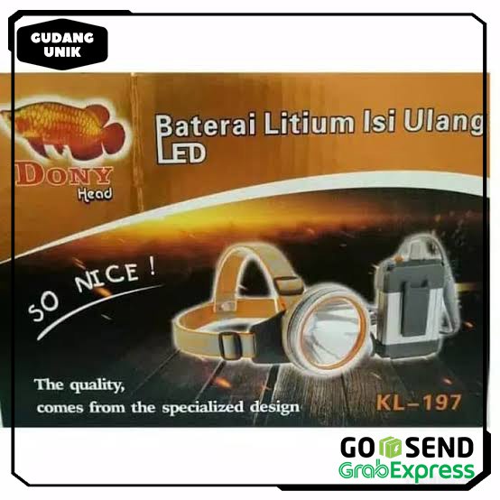 SENTER KEPALA KUNING DONY KL 197 HEAD LAMP WORKER RECHARGEABLE