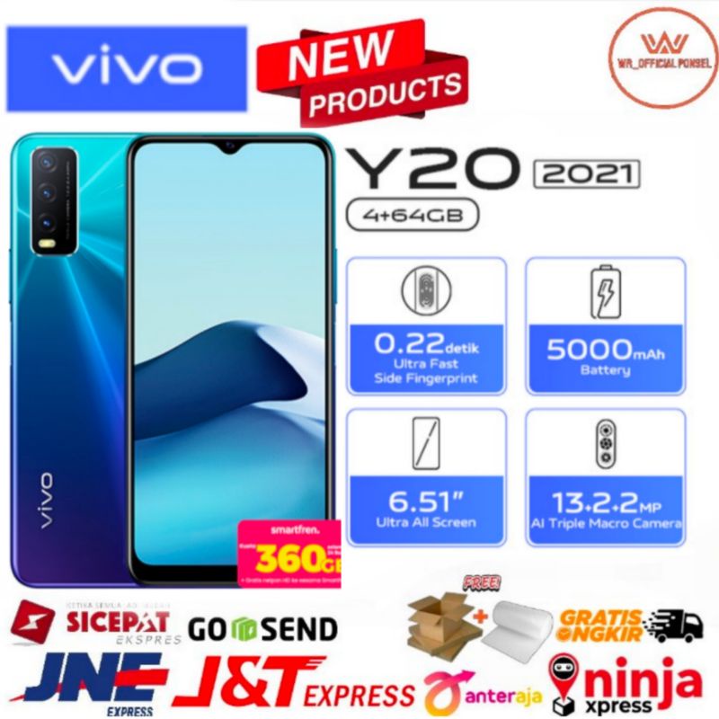VIVO Y20 (2021) RAM 4/64GB Y20 (4/64) GARANSI RESMI