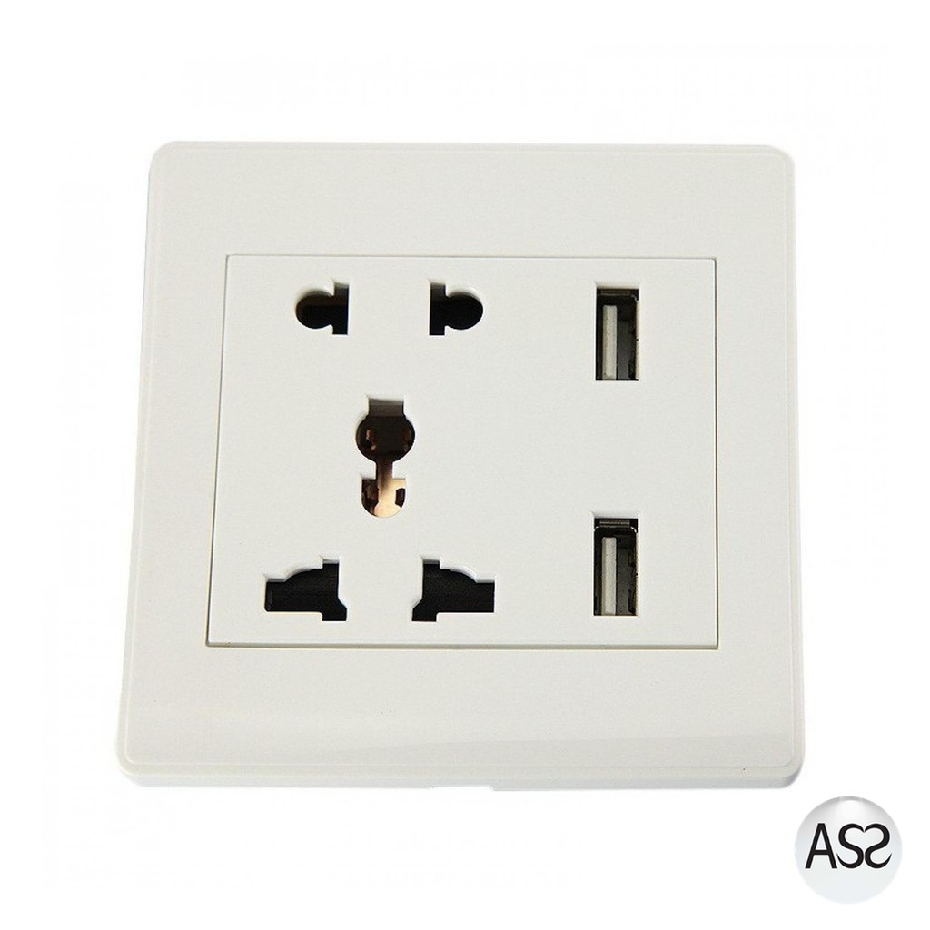 ASS Shop - Taffware Stop Kontak Universal UK EU US &amp; 2 USB Port - ATH1