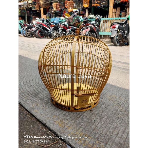 Kandang Sangkar Puter Tekukur Derkuku Rotan Pernis