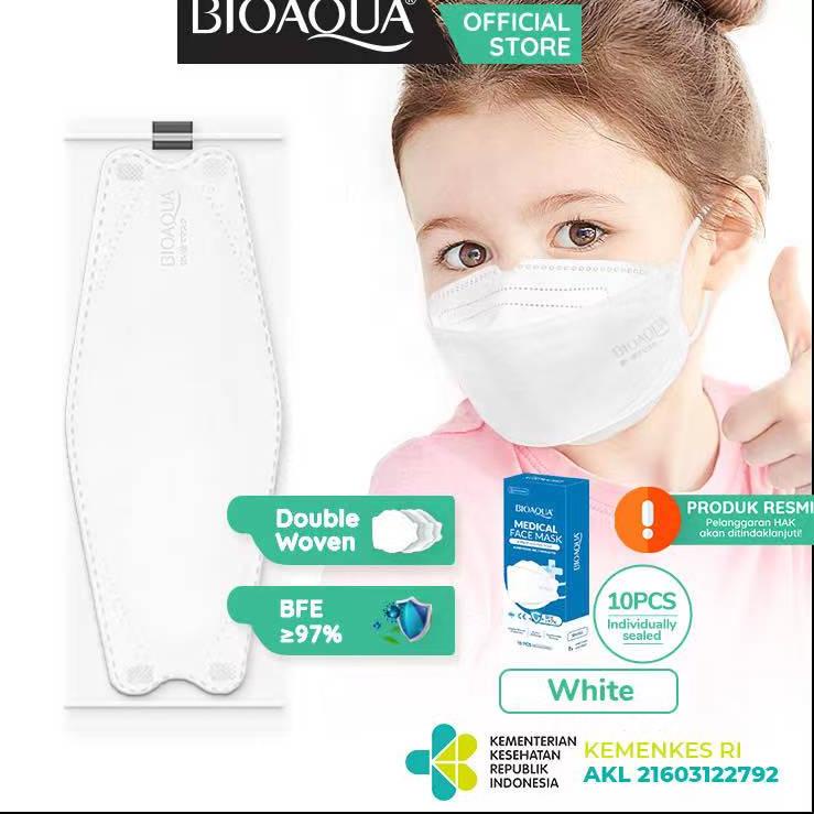 BIOAQUA Disposable Mask EVO Anak Motif N95 KN95 BFE 95% Masker Kesehatan wajah Kids 4ply 10pcs