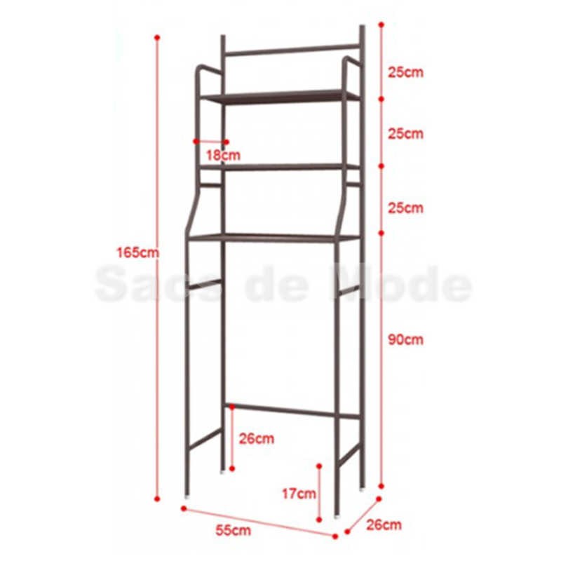 Rak Toilet Organizer WC Kamar Mandi Tissue Sabun Kloset 165 x 50 x 26 cm