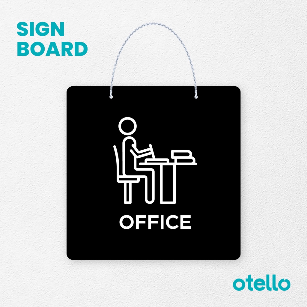 Otello Signage Office Signage Board Acrylic Papan Gantung Akrilik Rantai Petunjuk Toko Modern Minimalist Kafe Restoran Kantor Gedung Cafe