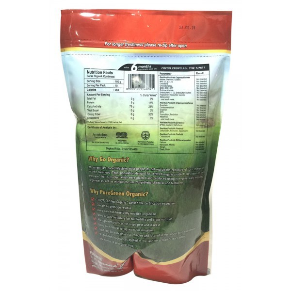 

gr011ttr Pure Green Beras Organik 1Kg - Kombinasi Merah Putih Sv012Ss
