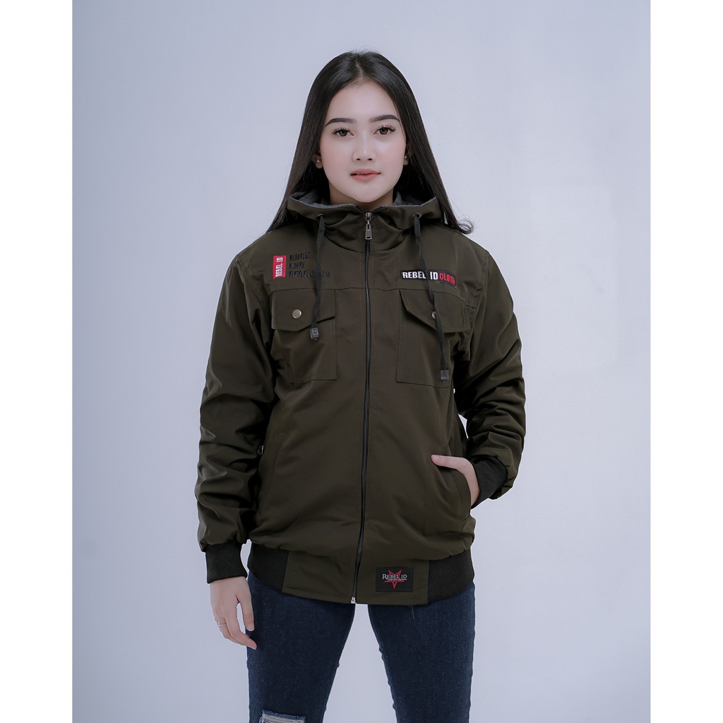 jaket semi parka cewe hijau army jaket semi parka perempuan jaket cewek murah jaket parka cewek