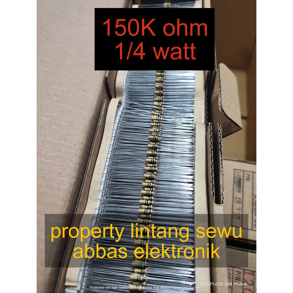 10PCS resistor 150k ohm 150 kilo ohm150000 ohm 0.25 watt