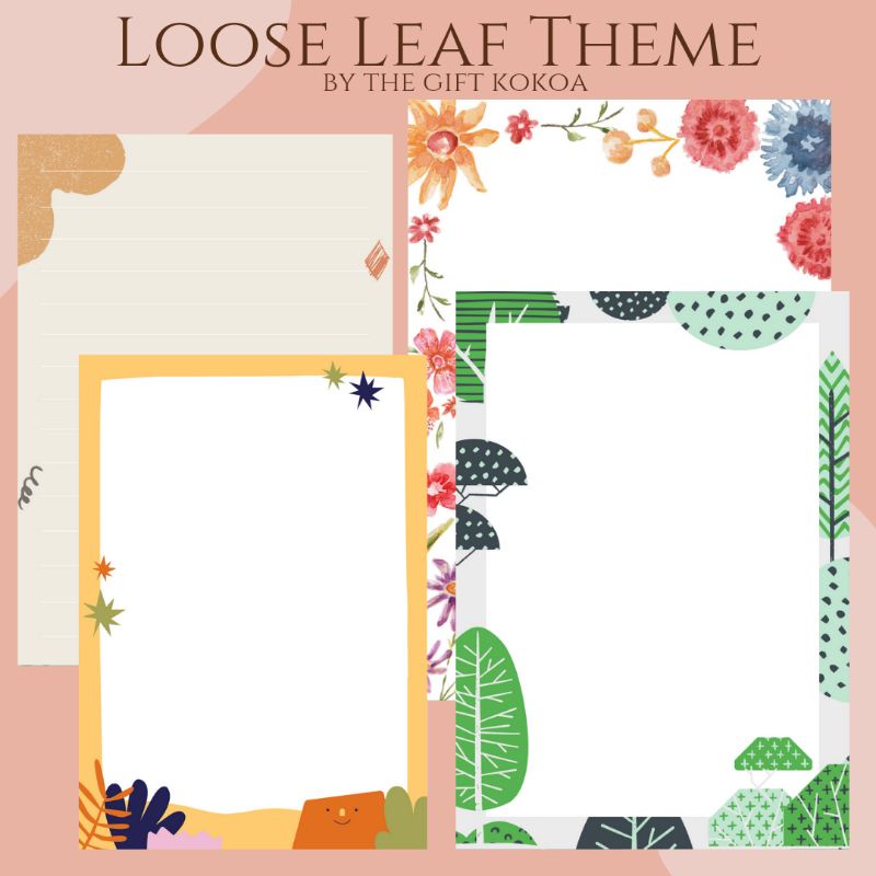 

(PART 3) Loose Leaf Kertas Isi File Binder Tema Cute Simple/ A5 B5